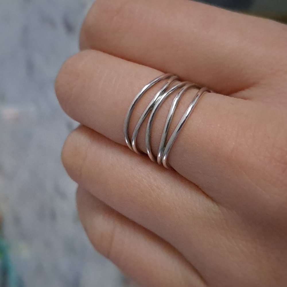 Authentic Tiffany & Co. Elsa Peretti Five Row Wave ring - Picture 9 of 16